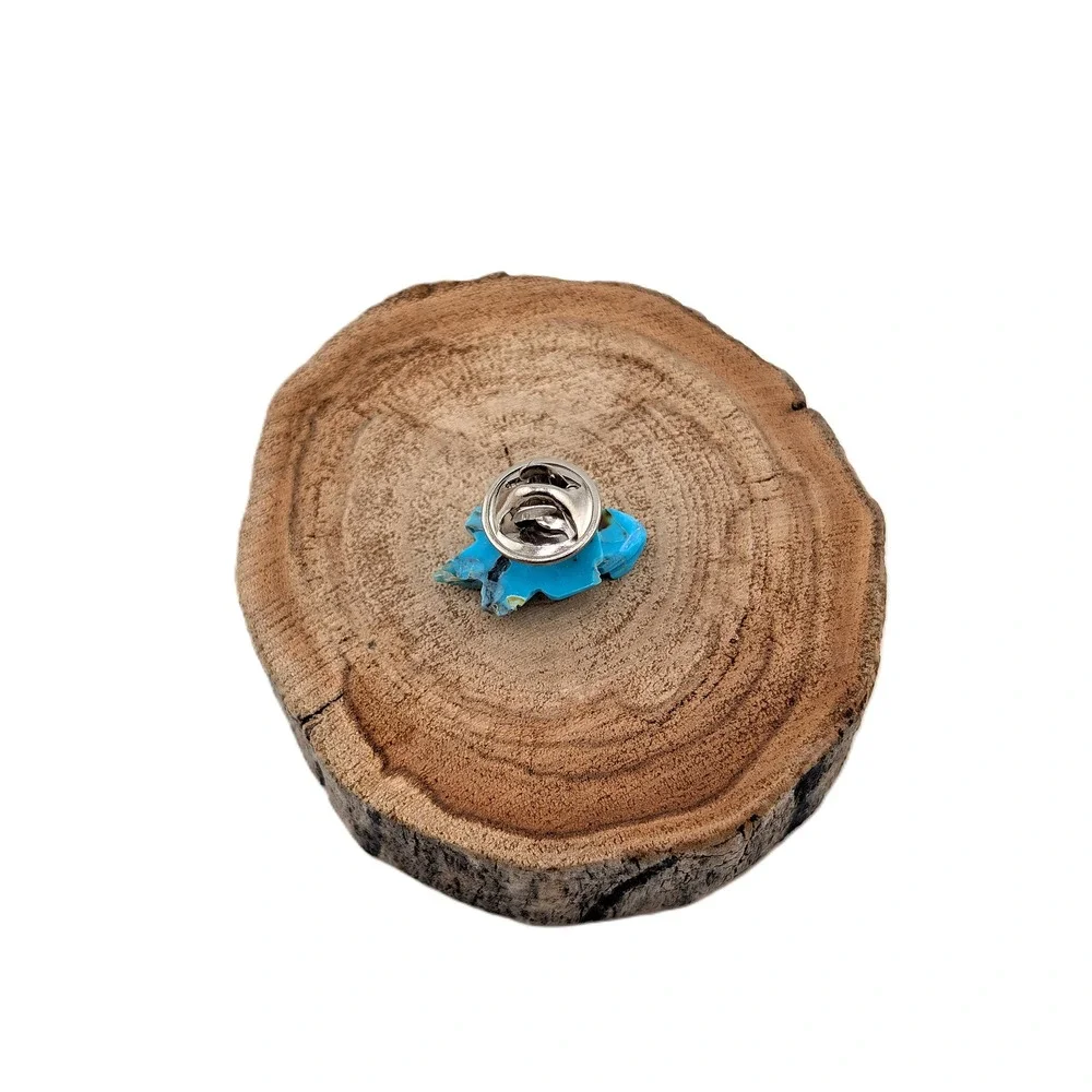 Navajo Kingman Turquoise Horned Lizard Tie Tac Hand Carved‎ Chris McCabe **